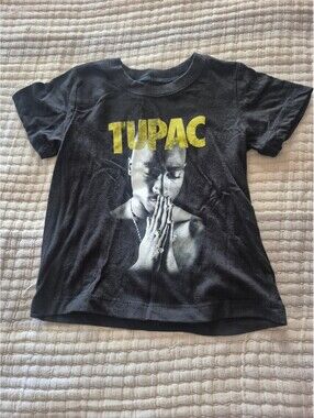 2PAC Tupac Black Graphic T-Shirt for Toddler 18M